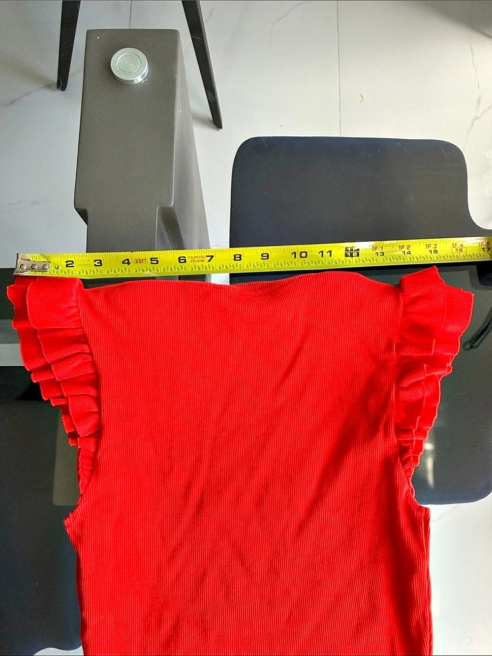 Zara Ribbed Ruffle Sleeveless Top - Picture 6 of 9